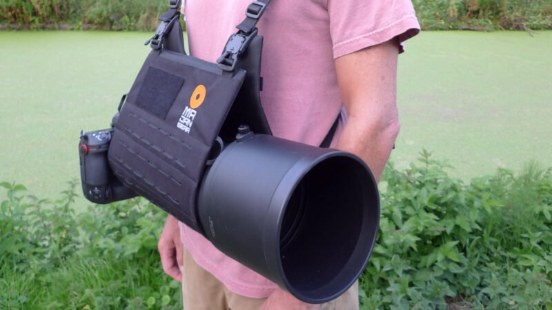 MrJan Gear Lens Carrier carried by a photographer.